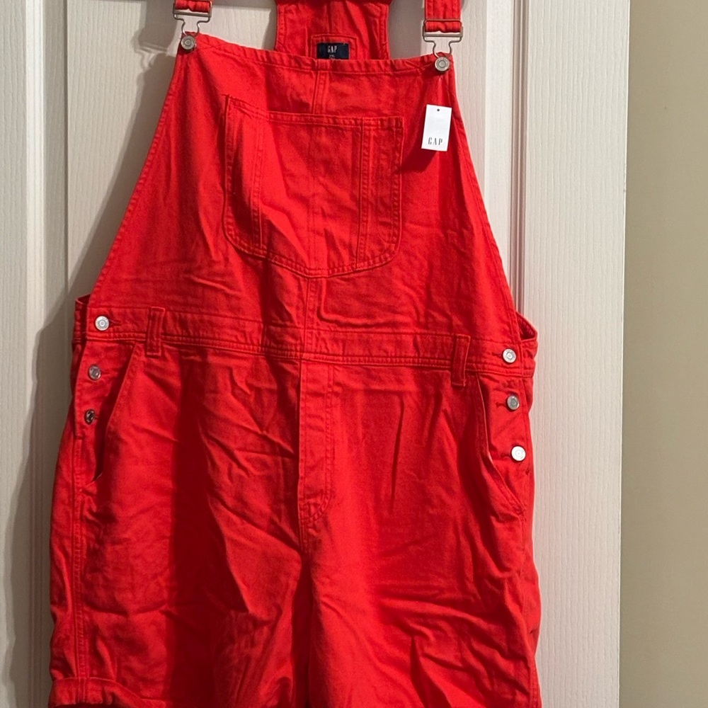 GAP Bright Red Denim shorts overalls